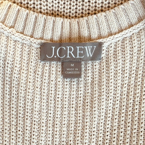 J. Crew sz M Cotton Cashmere Ivory Sleeveless Knit Top - Picture 6 of 7
